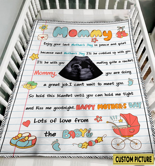 Personalized Gift For Future Mommy Hold This Blanket Until You Can Hold Me Tight And Kiss Me Goodnight Blanket - NT - NN0204224