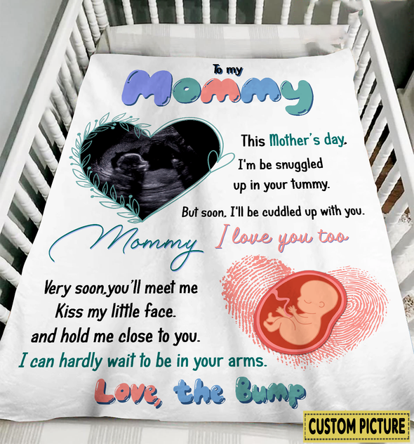Personalized Gift For Future Mommy I Can Hardly Wait To Be In Your Arms Blanket - NT - NN1604225
