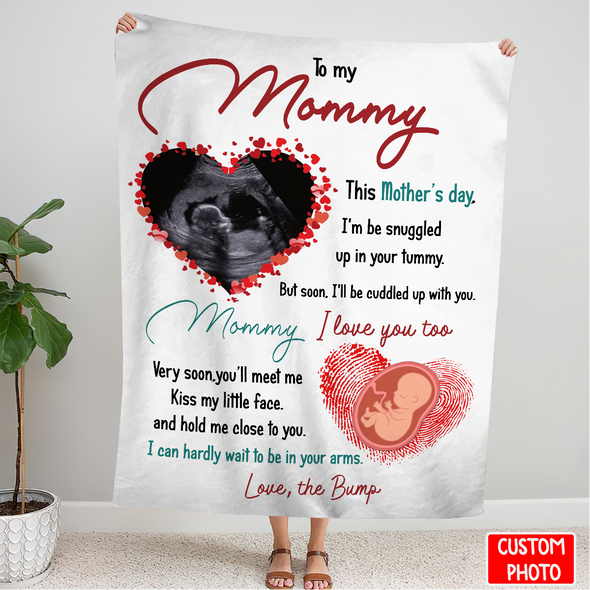 Personalized Gift For Future Mommy I Can Hardly Wait To Be In Your Arms Blanket - NT - NN1903222