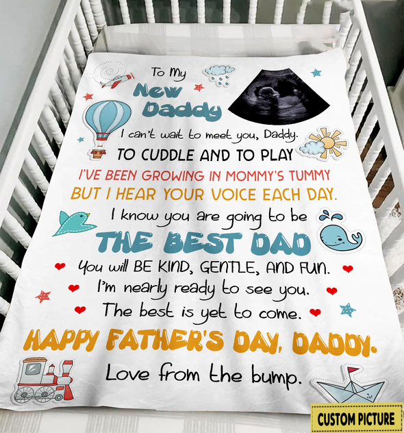 Personalized Gift For Future Daddy I'm Nearly Ready To See You Blanket - NT - NN0905226