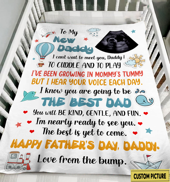 Personalized Gift For Future Daddy I Can't Wait To Meet You Blanket - NT - NN1905224