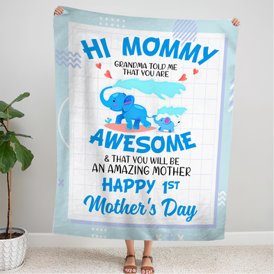 Gift For Future Mommy Happy 1st Mother's Day Blanket - PP - NN0604222