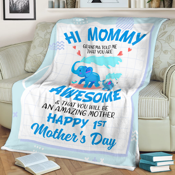 Gift For Future Mommy Happy 1st Mother's Day Blanket - PP - NN0604222
