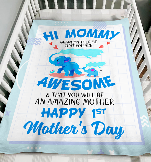 Gift For Future Mommy Happy 1st Mother's Day Blanket - PP - NN0604222