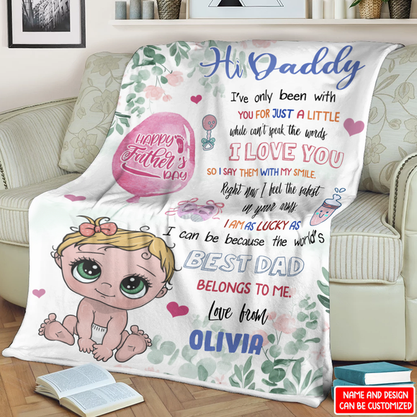 Gift For Future Daddy The World's Best Dad Belongs To Me Blanket - NT - NN1005224