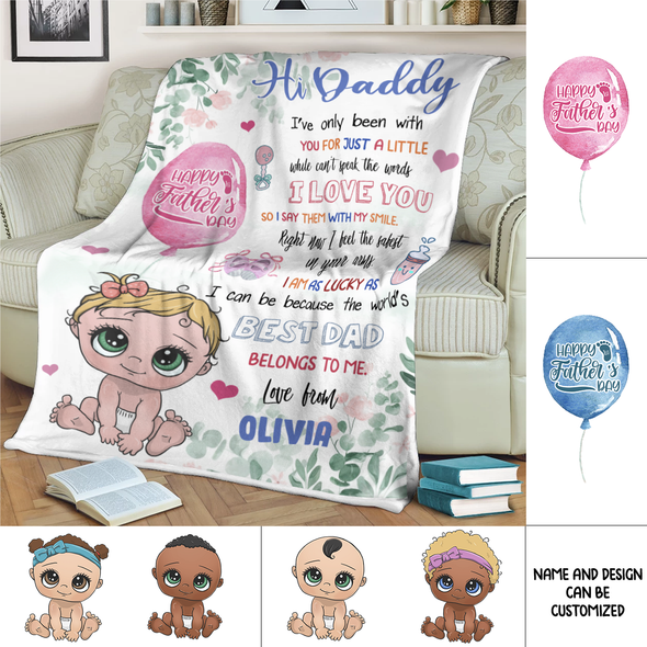 Gift For Future Daddy The World's Best Dad Belongs To Me Blanket - NT - NN1005224