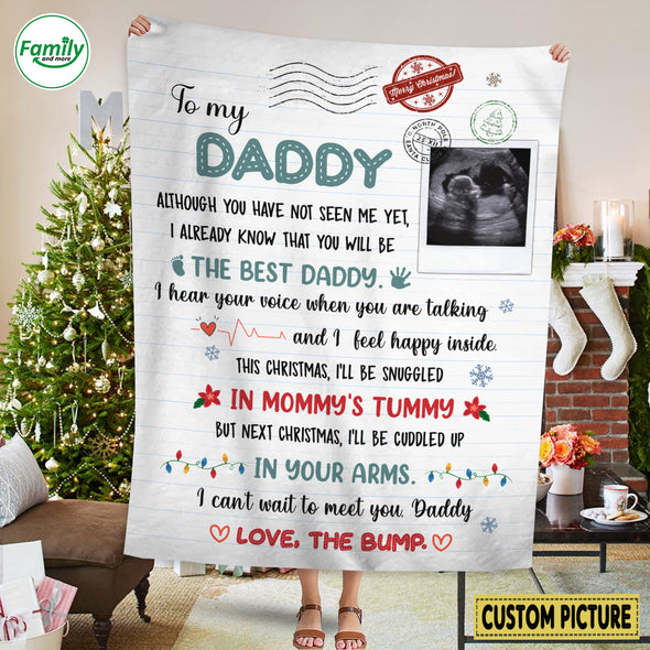 Personalized Gift For Future Daddy I Can't Wait To Meet You Blanket - NT-HB1611224