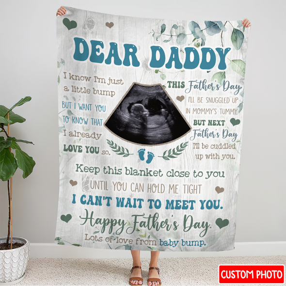 Personalized Gift For Future Daddy I Can't Wait To Meet You Blanket - NT - NN2504224