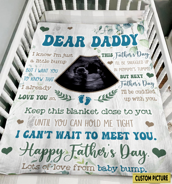 Personalized Gift For Future Daddy I Can't Wait To Meet You Blanket - NT - NN2504224