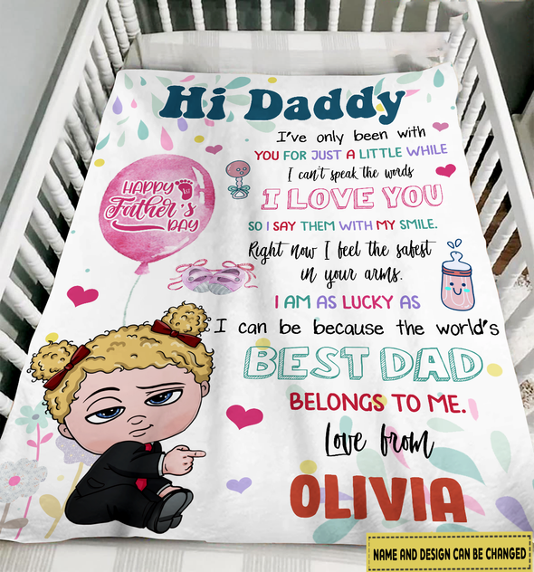 Gift For Daddy The World's Best Dad Belongs To Me Blanket - NT - NN2604224