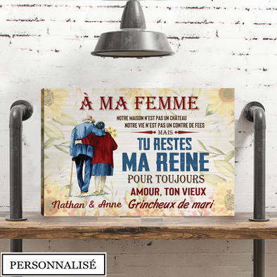 Cadeau Pour Couple Tu Restes Ma Reine Pour Toujours Canvas - NT-NN0807221