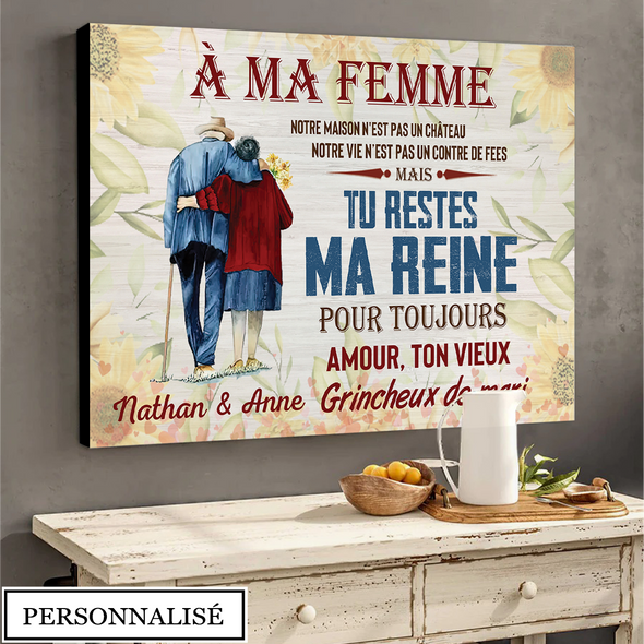 Cadeau Pour Couple Tu Restes Ma Reine Pour Toujours Canvas - NT-NN0807221