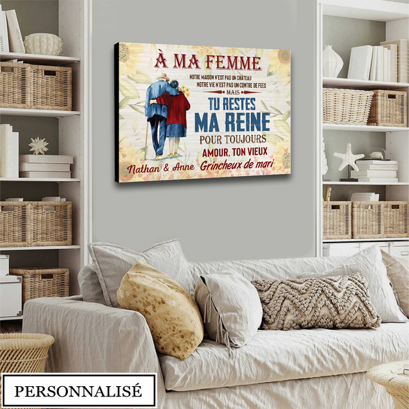 Cadeau Pour Couple Tu Restes Ma Reine Pour Toujours Canvas - NT-NN0807221