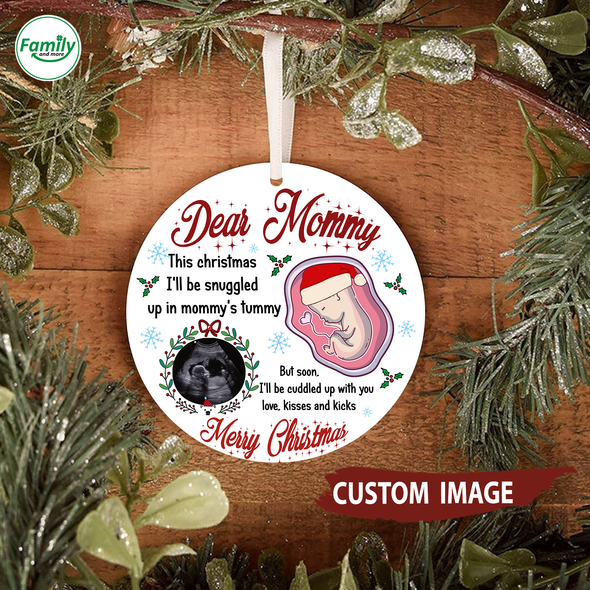 Personalized Gift For Mommy I'll Be Cuddled Up With You Merry Christmas Ornament - Nt