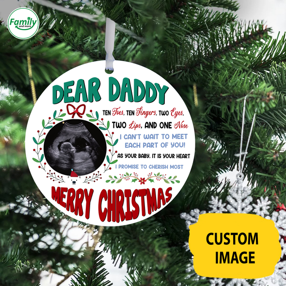 Personalized Gift For Daddy I Can't Wait To Meet You Each Part Of You Ornament - Nt