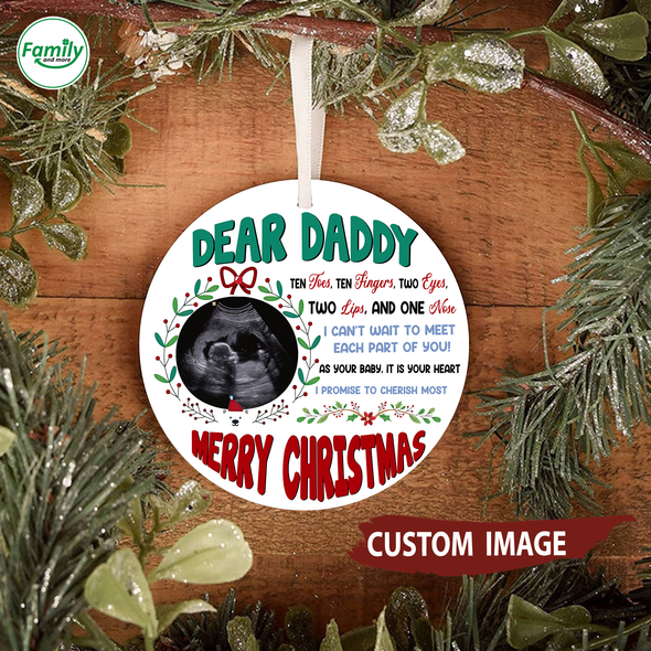 Personalized Gift For Daddy I Can't Wait To Meet You Each Part Of You Ornament - Nt
