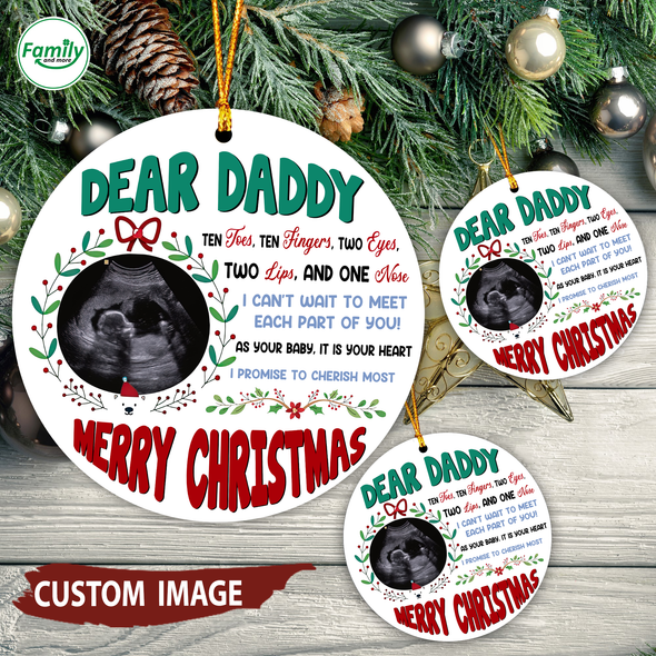 Personalized Gift For Daddy I Can't Wait To Meet You Each Part Of You Ornament - Nt
