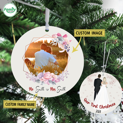 Personalized Gift For Couple Our First Christmas 2021 Ornament - Nt