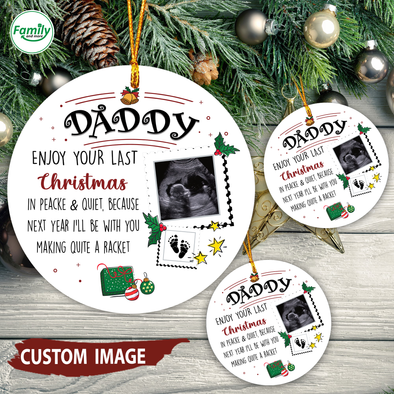 Personalized Gift For Daddy I Can't Wait To Meet You Tree Ornament - Nt