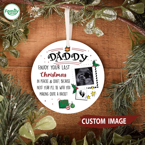 Personalized Gift For Daddy I Can't Wait To Meet You Tree Ornament - Nt