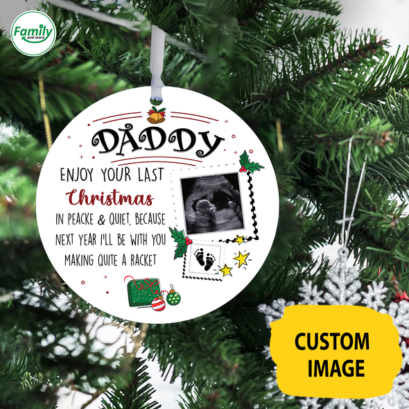 Personalized Gift For Daddy I Can't Wait To Meet You Tree Ornament - Nt