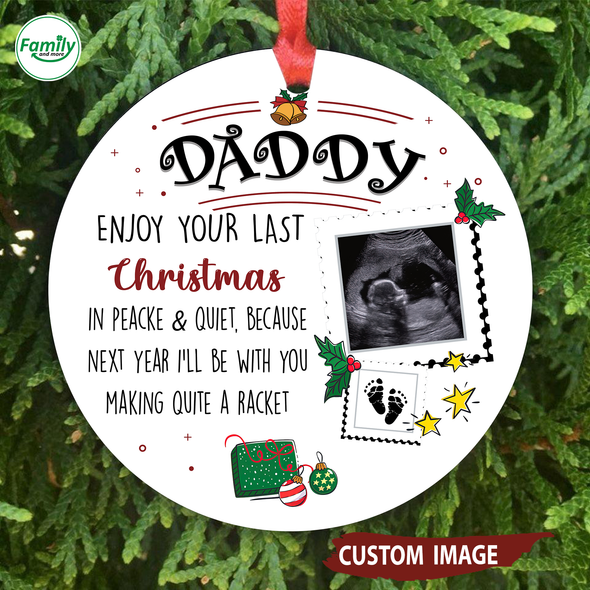 Personalized Gift For Daddy I Can't Wait To Meet You Tree Ornament - Nt