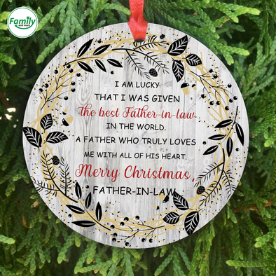 Gift For Father In Law A Father Who Truly Loves Me With All Of His Heart Ornament - Nt