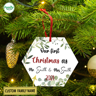 Personalized Gift For New Couple Our First Christmas Ornament - Nt