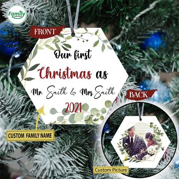 Personalized Gift For New Couple Our First Christmas Ornament - Nt
