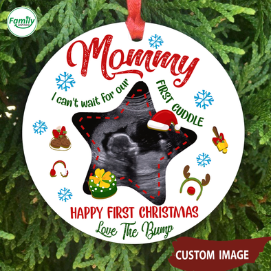 Personalized Gift For Mommy Happy First Christmas Ornament - Nt