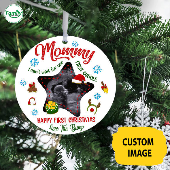 Personalized Gift For Mommy Happy First Christmas Ornament - Nt
