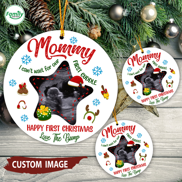 Personalized Gift For Mommy Happy First Christmas Ornament - Nt