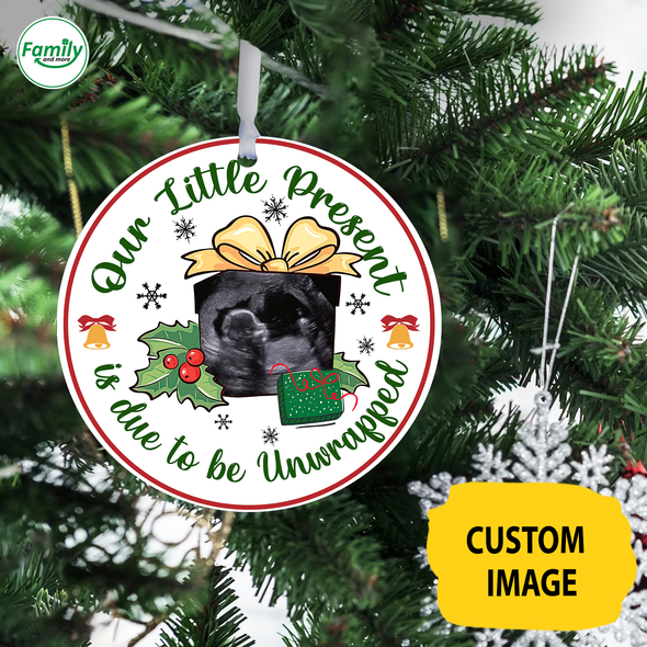 Gift For Family Our Little Present Is Due To Be Unwrapped Ceramic Ornament - Nt