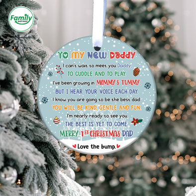 Gift For New Daddy I Can't Wait To Meet You Daddy Ornament-NT-HB1410222
