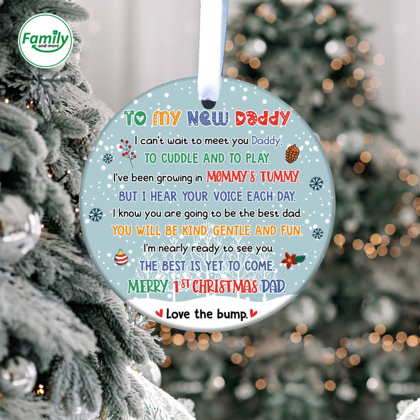 Gift For New Daddy I Can't Wait To Meet You Daddy Ornament-NT-HB1410222