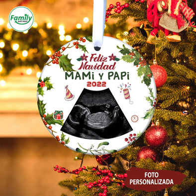 Feliz Navidad MaMi y PaPi 2022 Foto Personalizada Ornament_NT_HB1511221