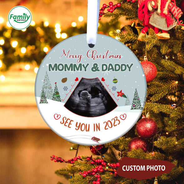 Personalized Gift For Future Daddy And Mommy Merry Christmas See You In 2023 Ornament_NT_HB1511221