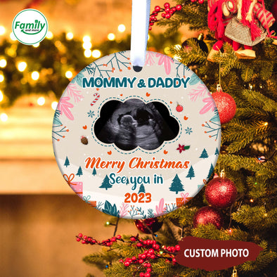 Personalized Gift For Future Mommy And Daddy See You In 2023 Christmas Ornament-NT-HB1811222