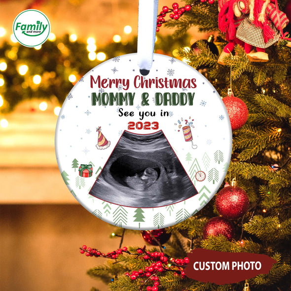Personalized Gift For Future Daddy And Mommy Merry Christmas See You In 2023 Ornament_NT_HB1511228