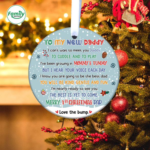 Gift For New Daddy I Can't Wait To Meet You Daddy Ornament-NT-HB1410222