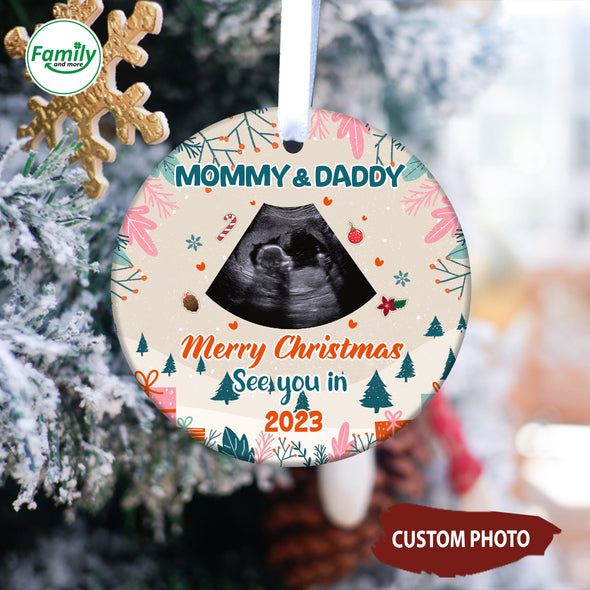 Personalized Gift For Future Mommy And Daddy See You In 2023 Christmas Ornament-NT-HB1811222-2
