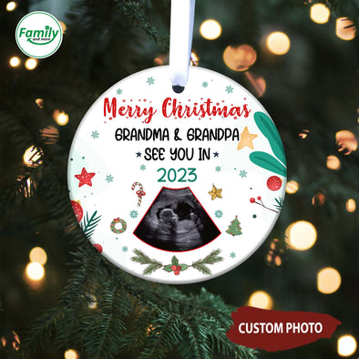 Personalized Gift For Future Grandpa And Grandma Merry Christmas See You IN 2023 Ornament-NT-HB0911223