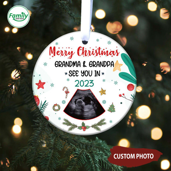 Personalized Gift For Future Grandpa And Grandma Merry Christmas See You IN 2023 Ornament-NT-HB0911223