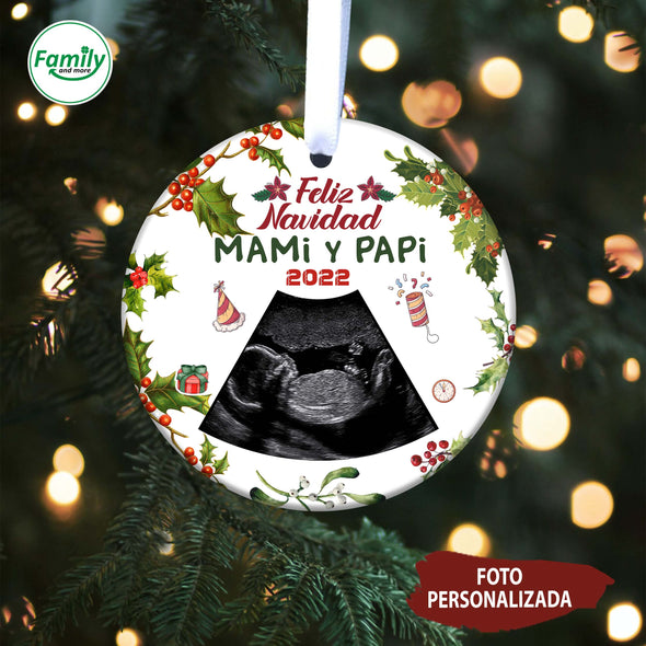 Feliz Navidad MaMi y PaPi 2022 Foto Personalizada Ornament_NT_HB1511221