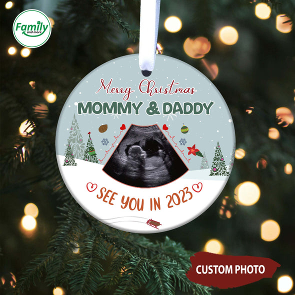 Personalized Gift For Future Daddy And Mommy Merry Christmas See You In 2023 Ornament_NT_HB1511221