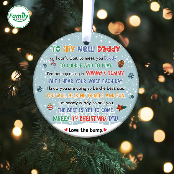 Gift For New Daddy I Can't Wait To Meet You Daddy Ornament-NT-HB1410222