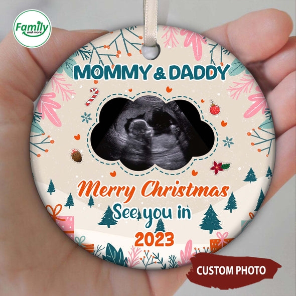 Personalized Gift For Future Mommy And Daddy See You In 2023 Christmas Ornament-NT-HB1811222