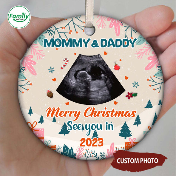 Personalized Gift For Future Mommy And Daddy See You In 2023 Christmas Ornament-NT-HB1811222-2