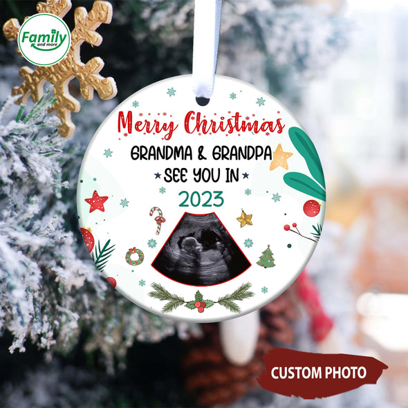 Personalized Gift For Future Grandpa And Grandma Merry Christmas See You IN 2023 Ornament-NT-HB0911223