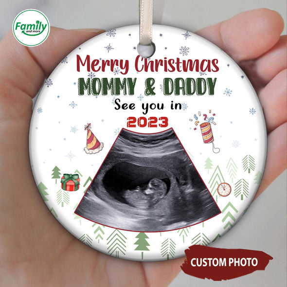 Personalized Gift For Future Daddy And Mommy Merry Christmas See You In 2023 Ornament_NT_HB1511228